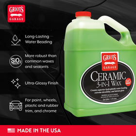 Griot's Garage spraying on car door illustrating simple spray-and-wipe application