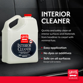 Griot's Garage spray applied to car seat for fast stain removal
