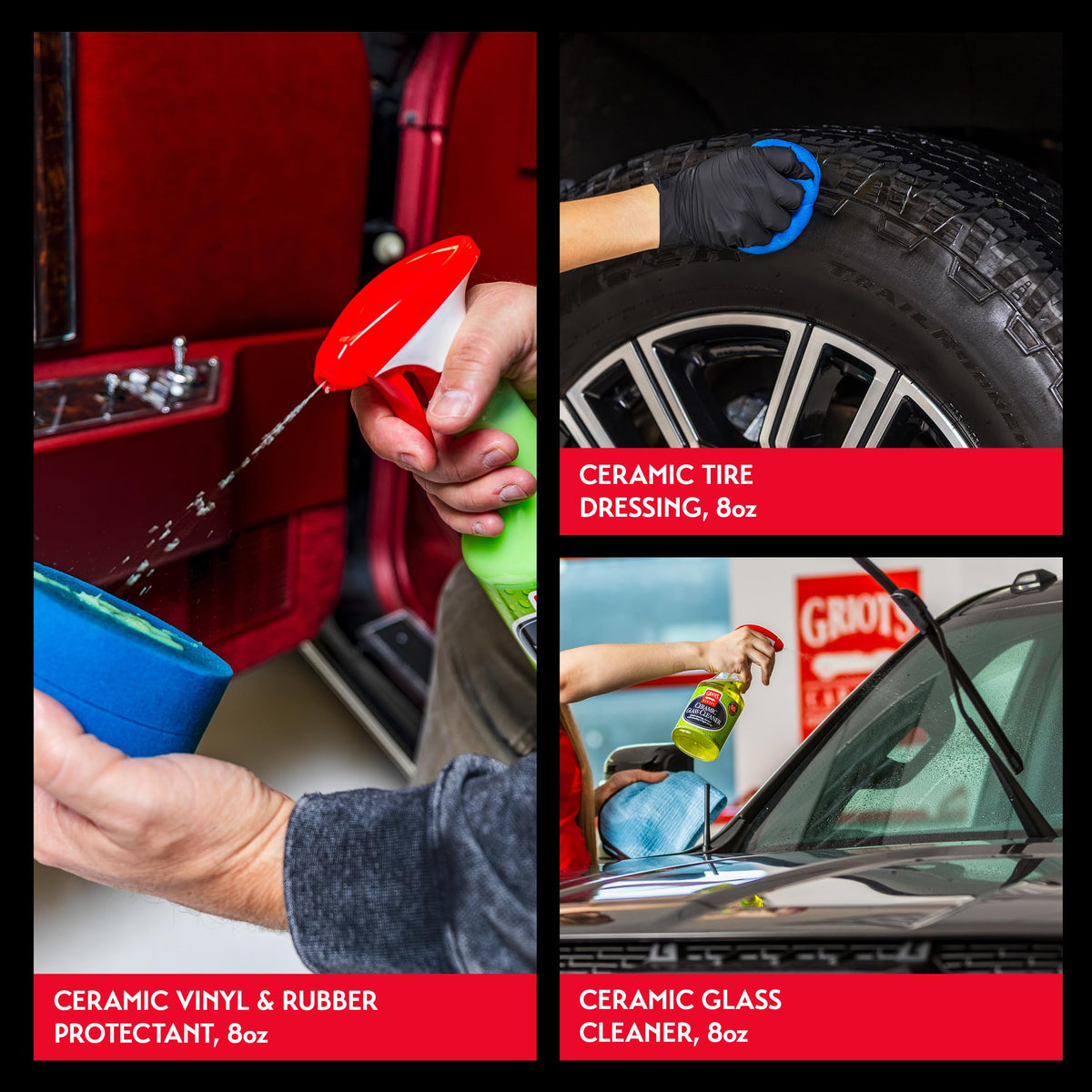 Griot's Garage tire dressing on wheel delivering a durable satin finish