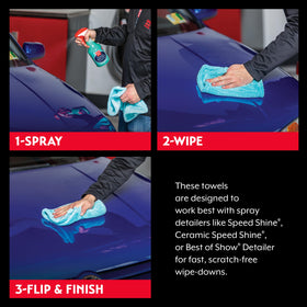 Griot's Garage towel wiping car paint demonstrating streak-free finish and safe contact