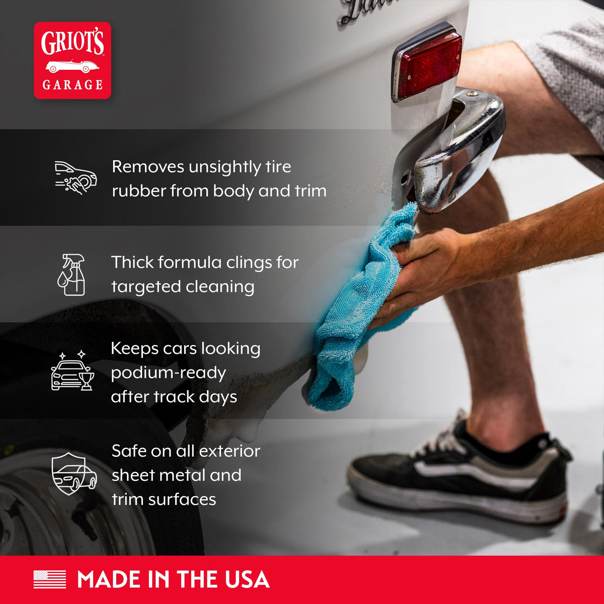 Griot's Garage applied to rocker panel removing tire residue effectively