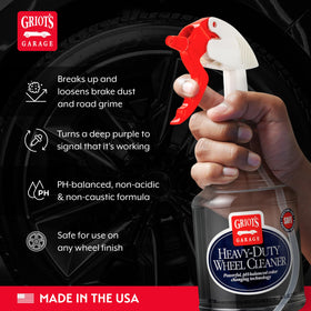 Griot's Garage formula turning purple on brake dust, visible cleaning action