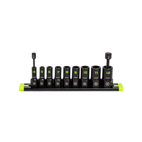 GRIPEDGE front packaging showing full 9-piece extractor set and rail, quick identification benefit