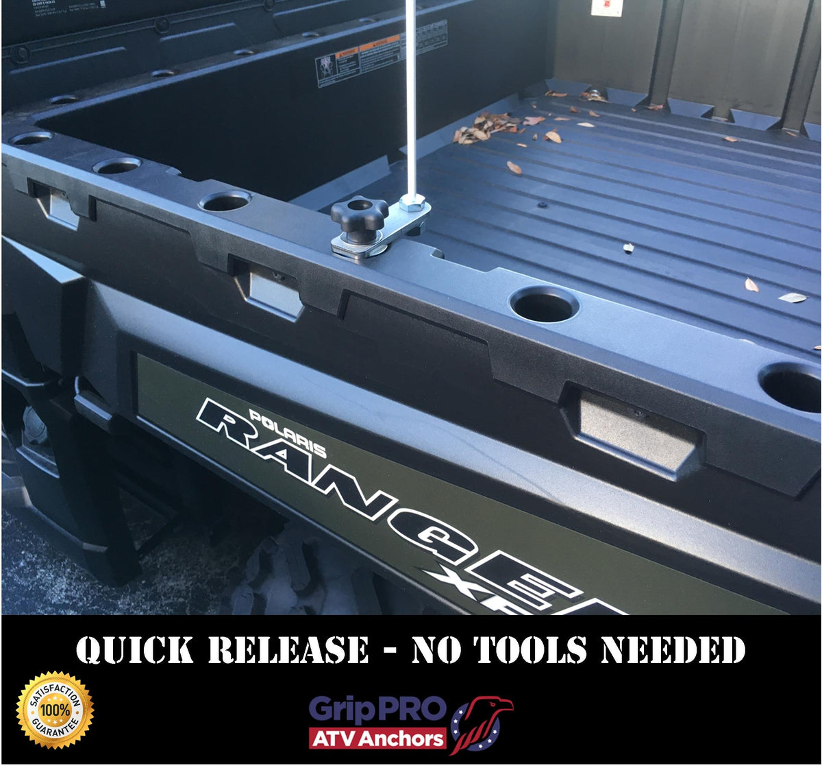 Grip PRO quick-release action in hand for fast tool-free removal