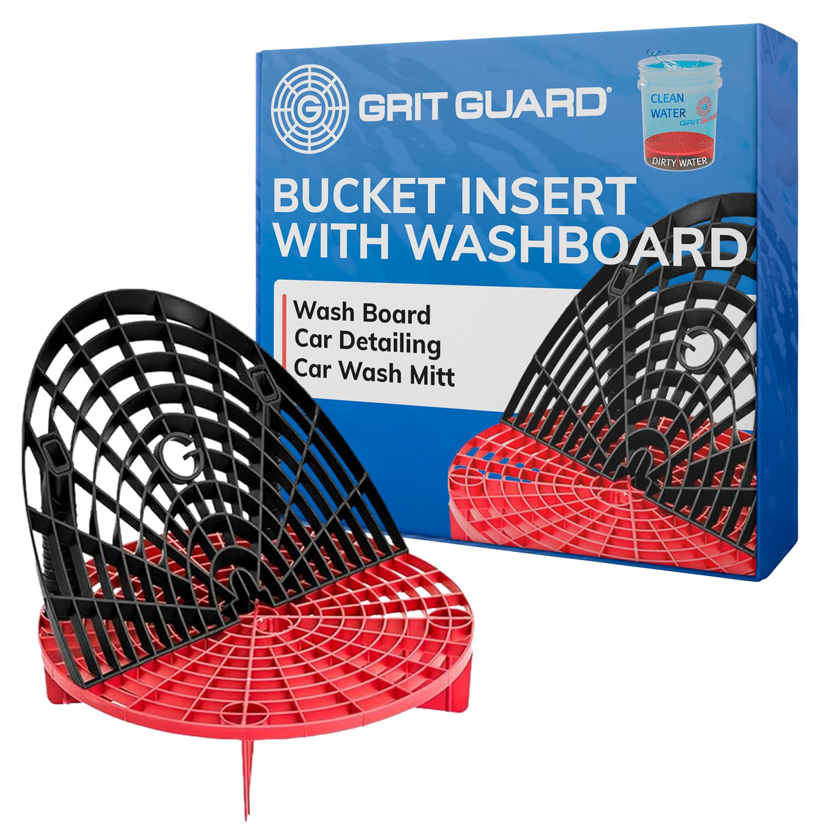 Grit Guard front view of black and red insert showing fit and finish benefits