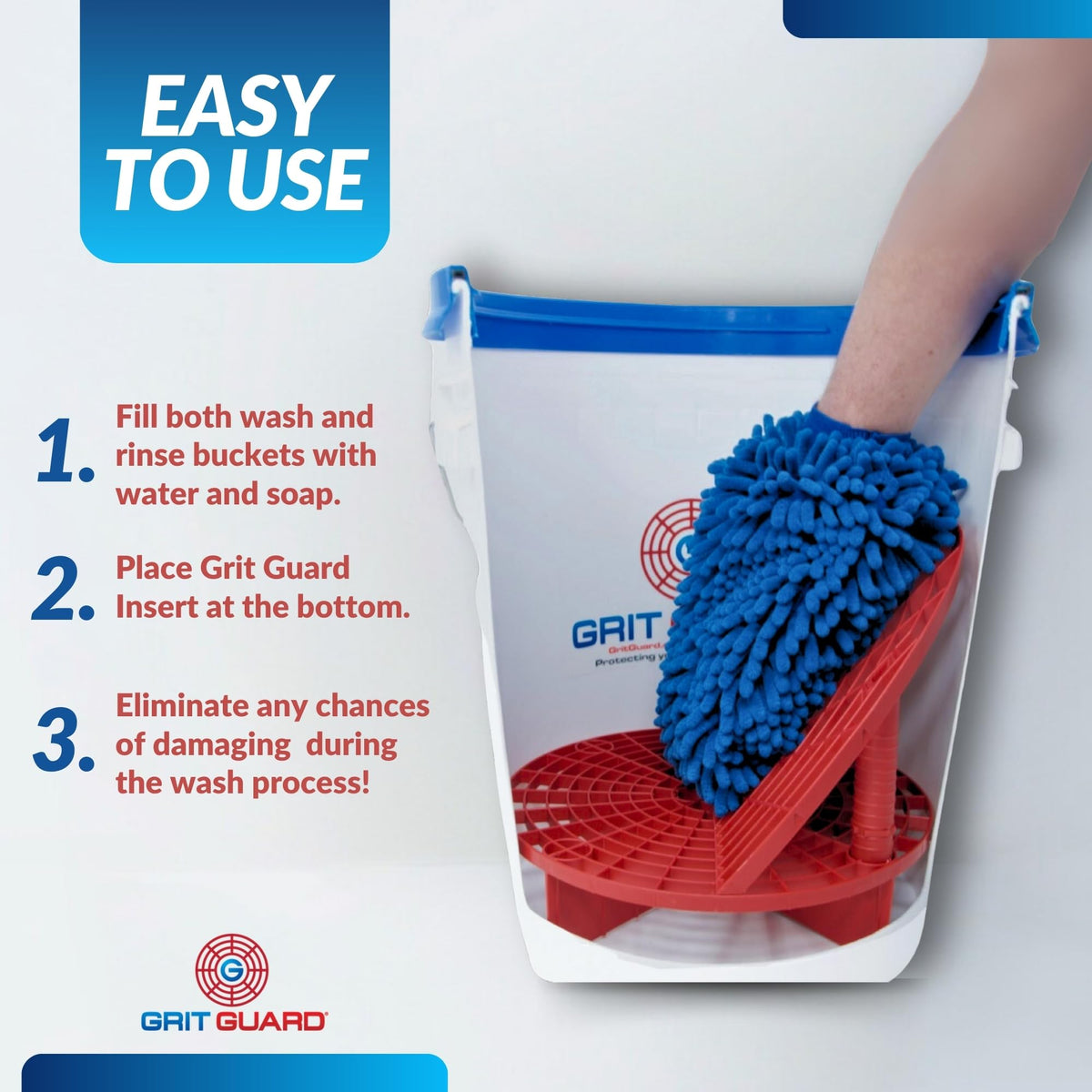 Grit Guard insert seated inside a 5-gallon bucket demonstrating compatibility