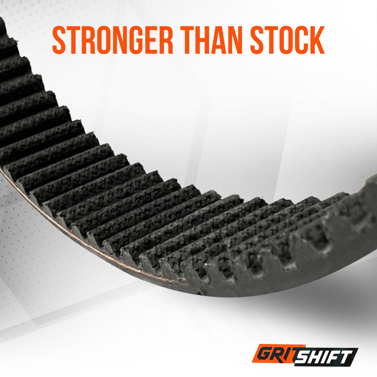 GritShift close-up of belt tooth profile for smoother power transfer