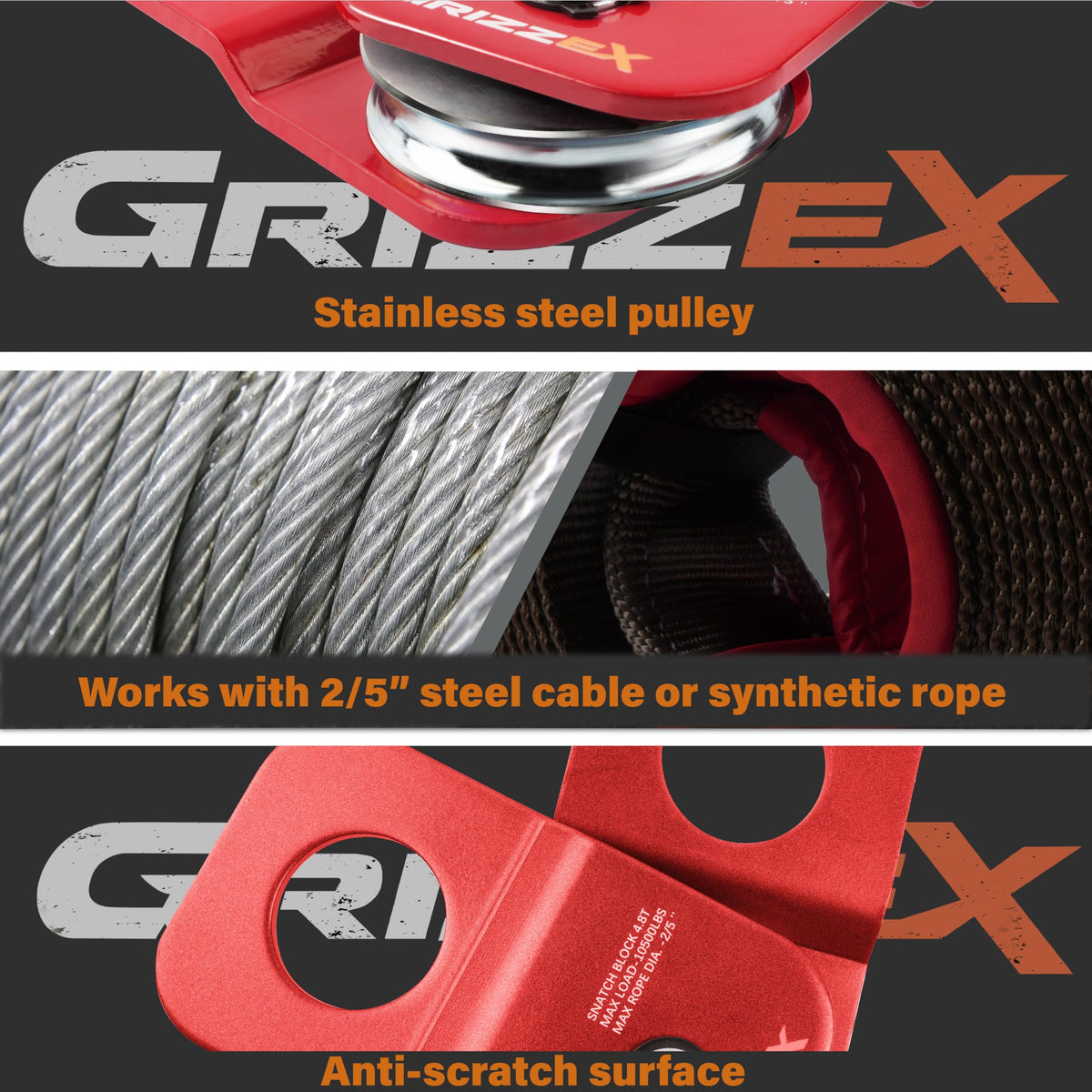 GRIZZEX in-use on vehicle showing reduced winch strain benefit
