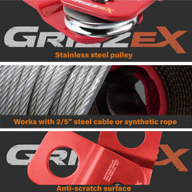 GRIZZEX in-use on vehicle showing reduced winch strain benefit