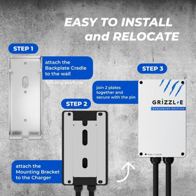 Grizzl-E Avalanche charging an EV in a garage demonstrating outdoor-ready performance and convenience