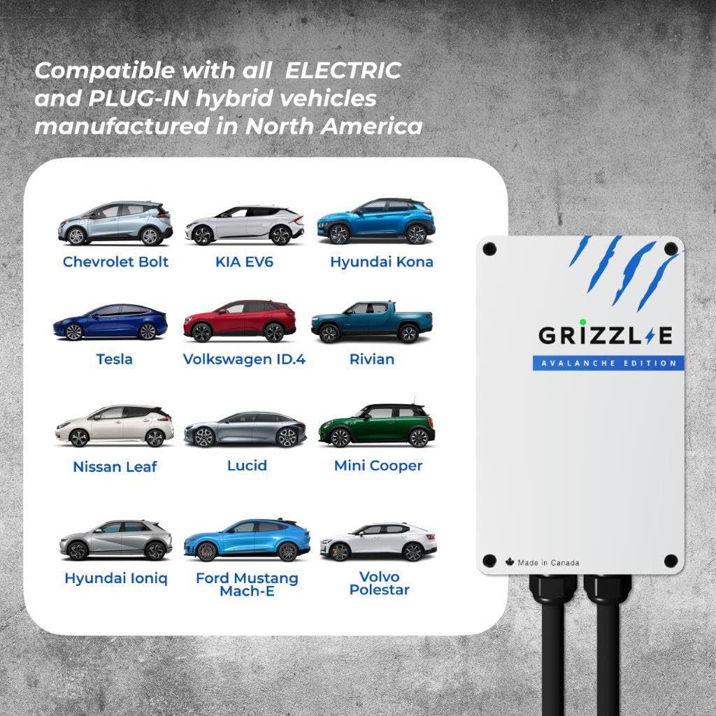 Grizzl-E Avalanche NEMA 14-50 plug close-up showing solid connection for fast reliable charging