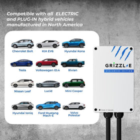 Grizzl-E Avalanche NEMA 14-50 plug close-up showing solid connection for fast reliable charging