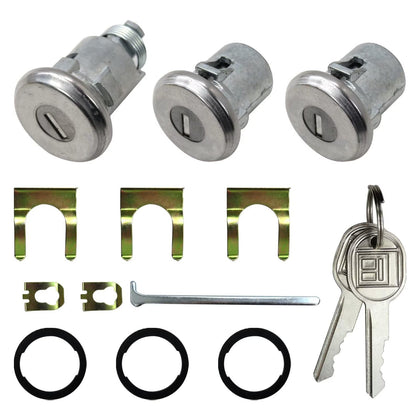 GruDawu front view of lock kit showing all included parts and clear contents