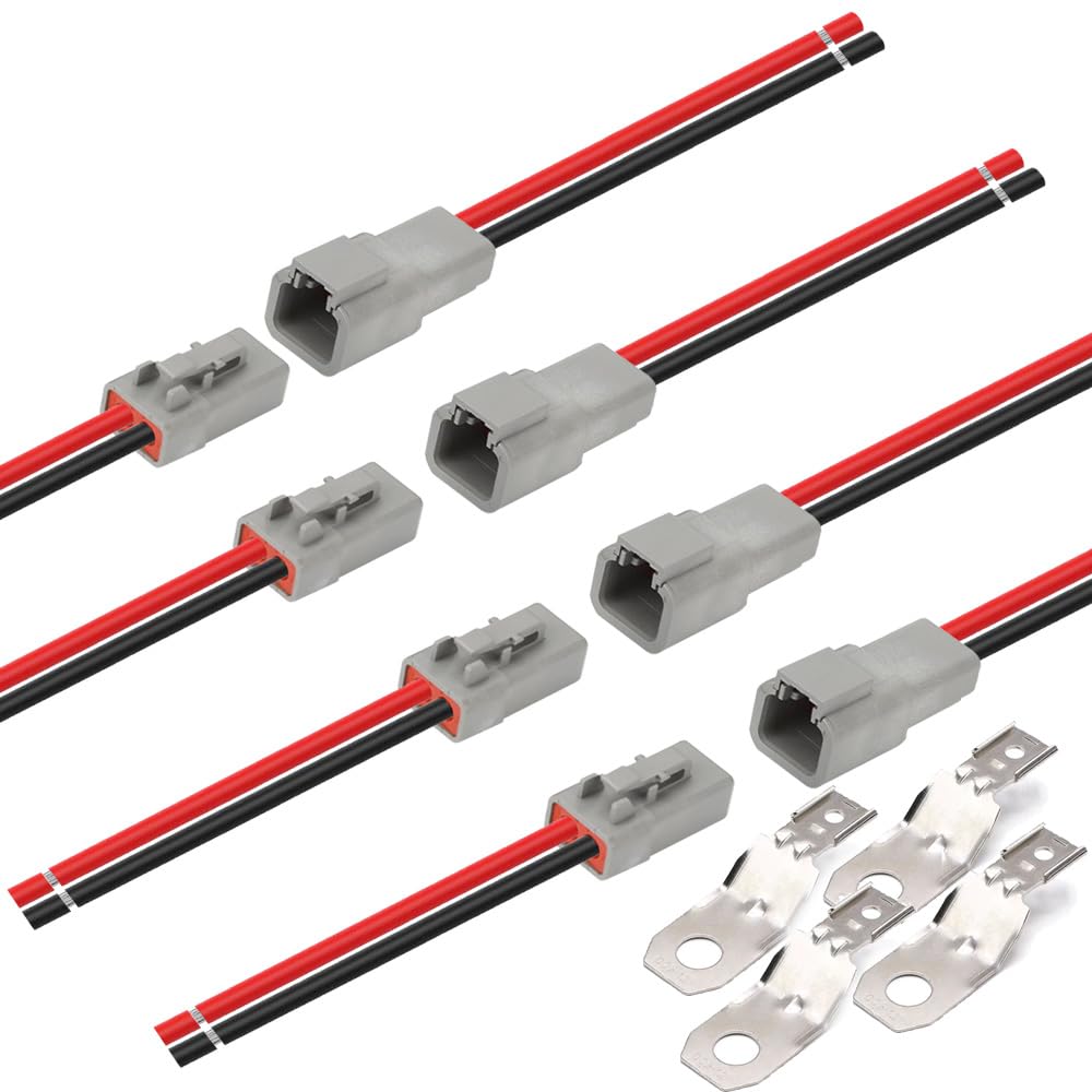 GRZWAYS front view of DTP two-pin connector showing sealed housing and secure mating for durability