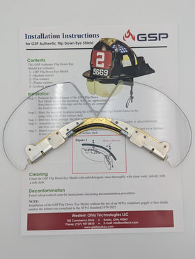 GSP Bourke mounted on fire helmet demonstrating easy install and low-profile fit