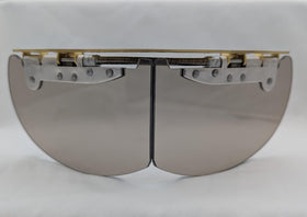 GSP Bourke flip down eyeshields front view showing smoke tint and clear edge fit for reduced glare