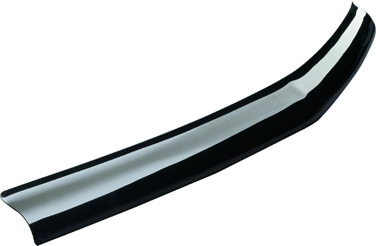 GT Styling hood deflector front view showing smoke finish and sleek protection