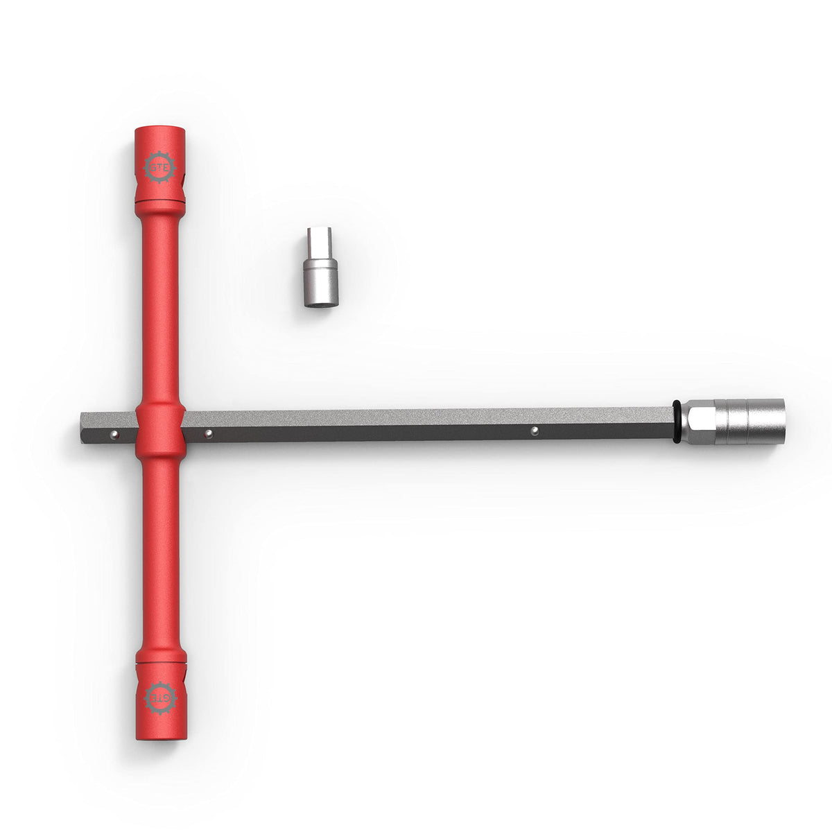 GTE LugStrong in use breaking a tight lug nut illustrating extra leverage and easier loosening