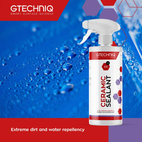 Gtechniq C2 being wiped onto a car panel demonstrating simple application and finish