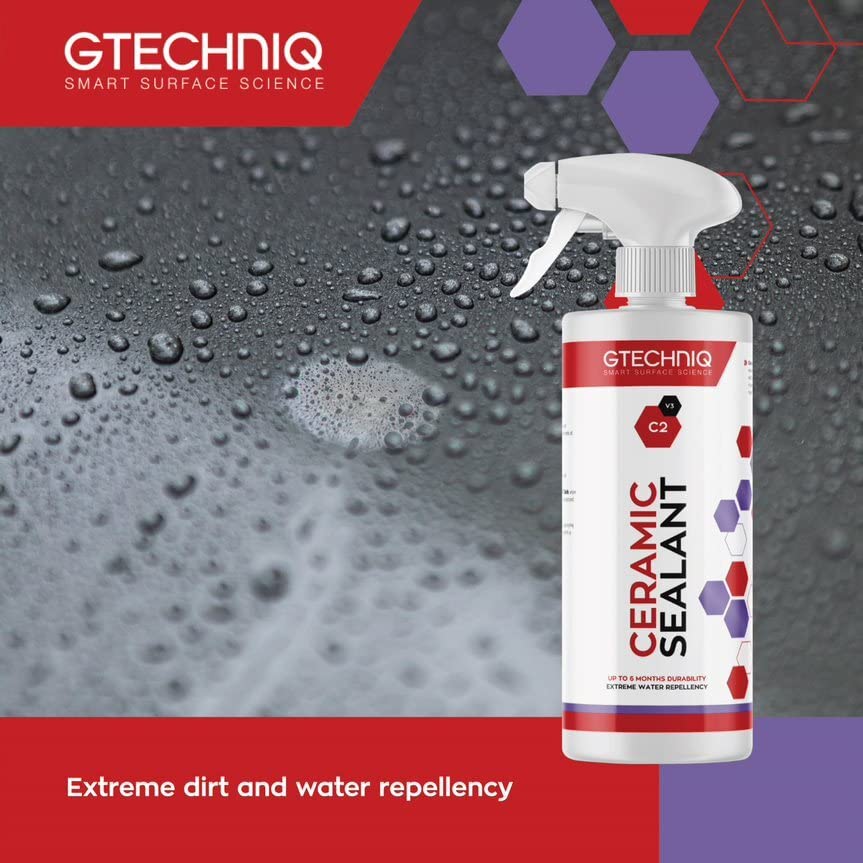 Gtechniq C2 close-up texture of sealant highlighting smooth finish and gloss