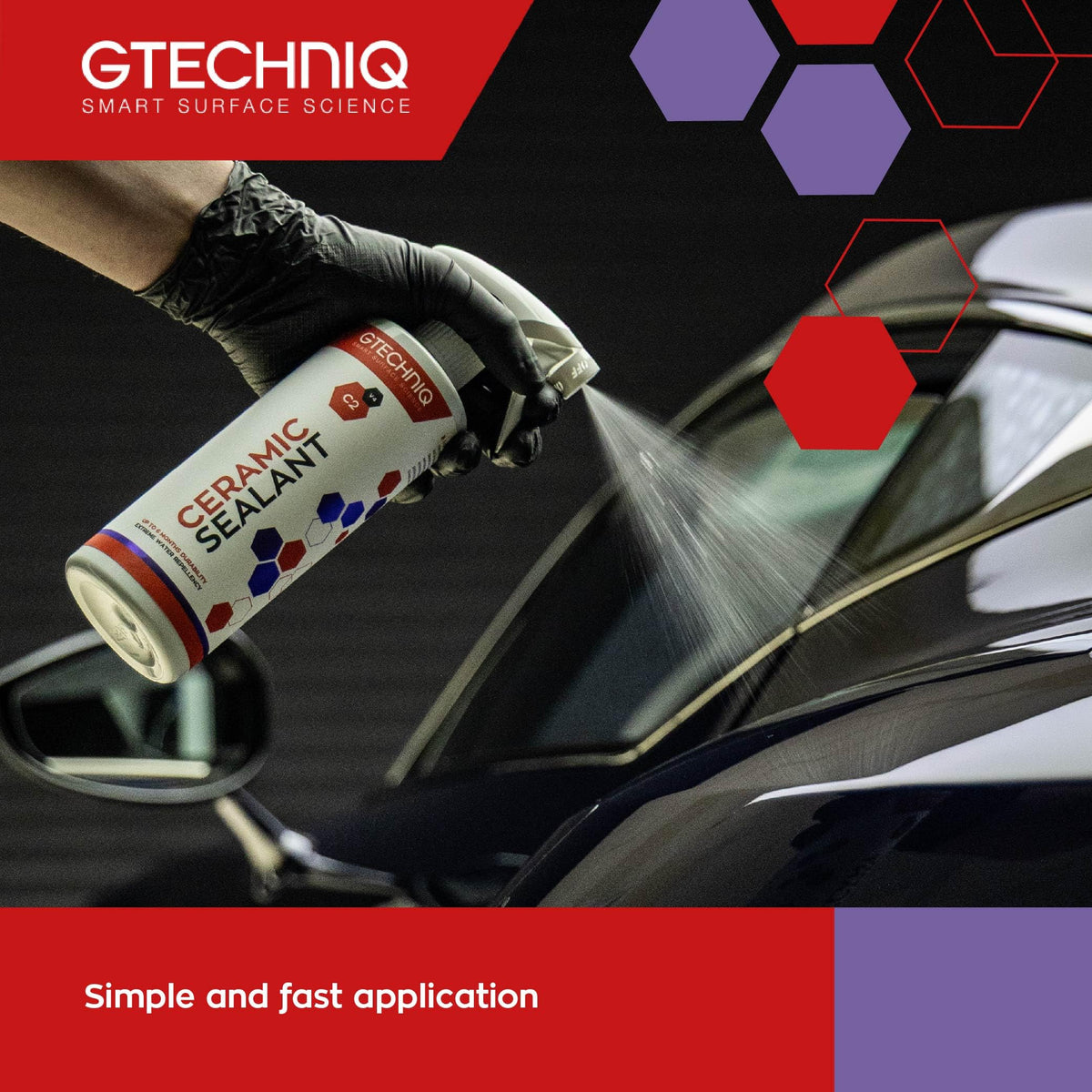 Gtechniq C2 spray nozzle detail highlighting user-friendly applicator and control