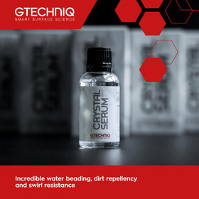 Gtechniq applicator with a drop of coating illustrating controlled application and precision