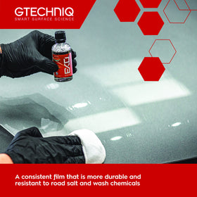 Gtechniq EXO Crystal 1.7 fl oz next to a coin for scale showing compact convenience