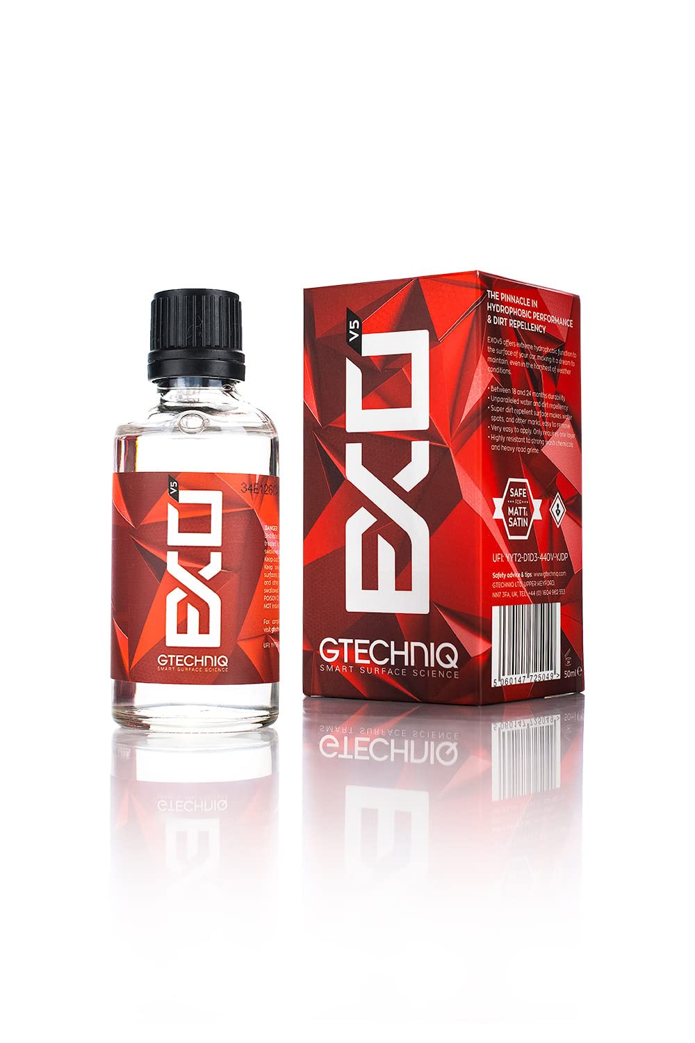 Gtechniq EXO front packaging showing bottle and label, clear product identification and benefit