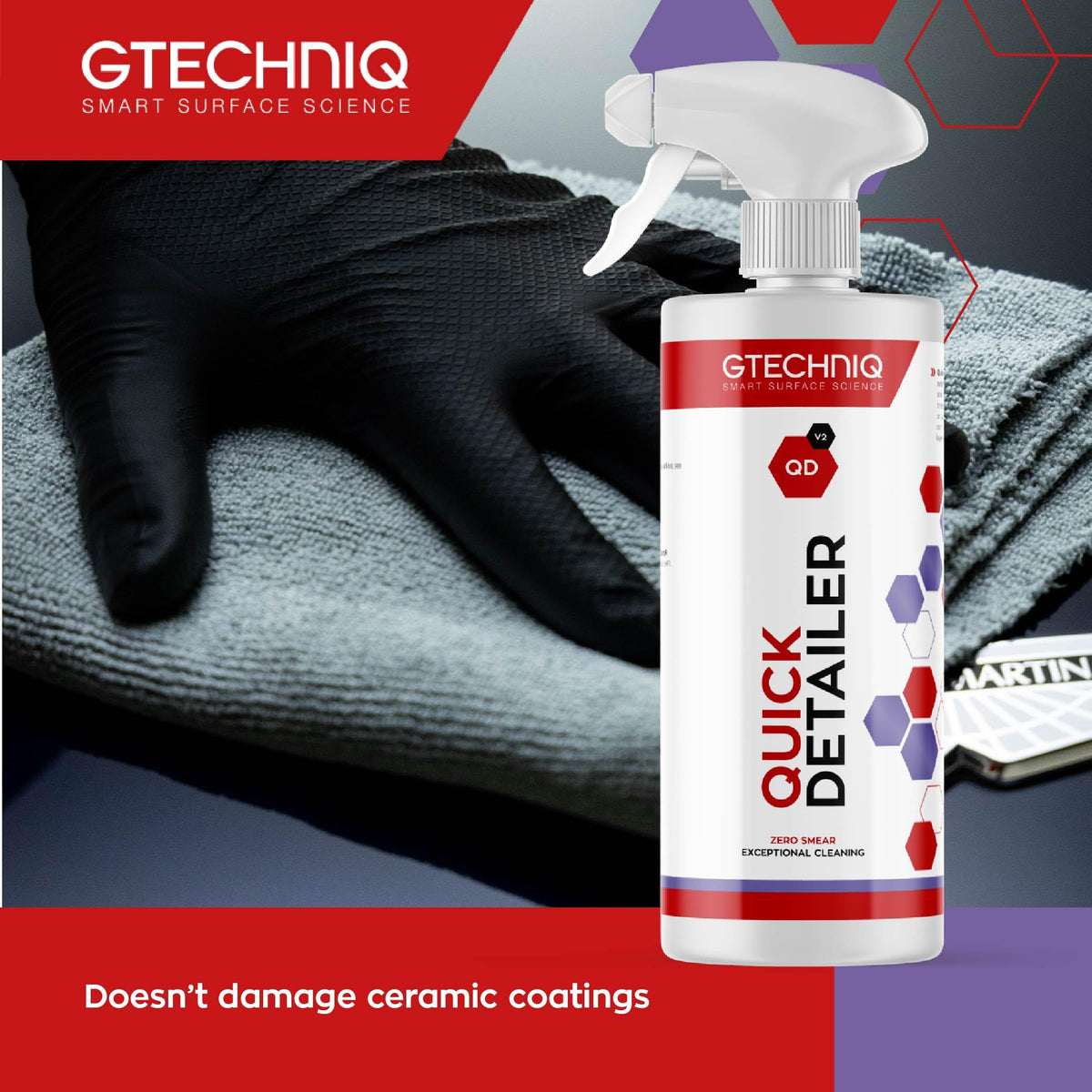 Gtechniq texture close-up of liquid on cloth showing smooth application benefit