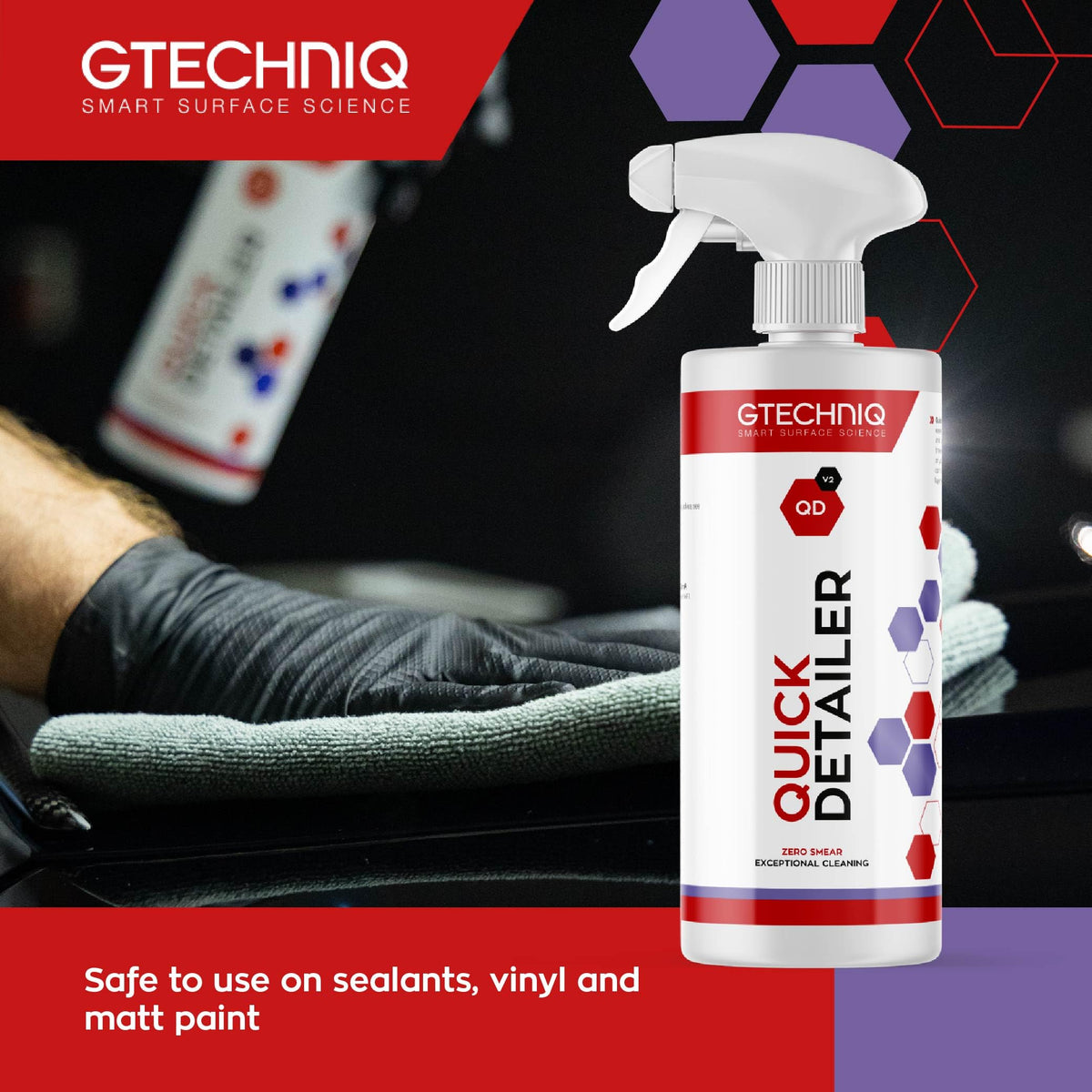 Gtechniq being applied to car bonnet for fast streak-free finish demonstration