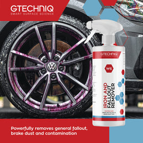 Gtechniq W6 applied to alloy wheel removing brake dust for cleaner finish