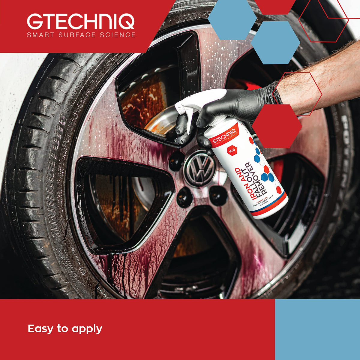 Gtechniq W6 being rinsed off wheel revealing renewed shine quickly