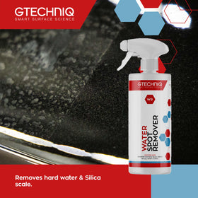 Gtechniq W9 spraying onto microfiber cloth for safe application