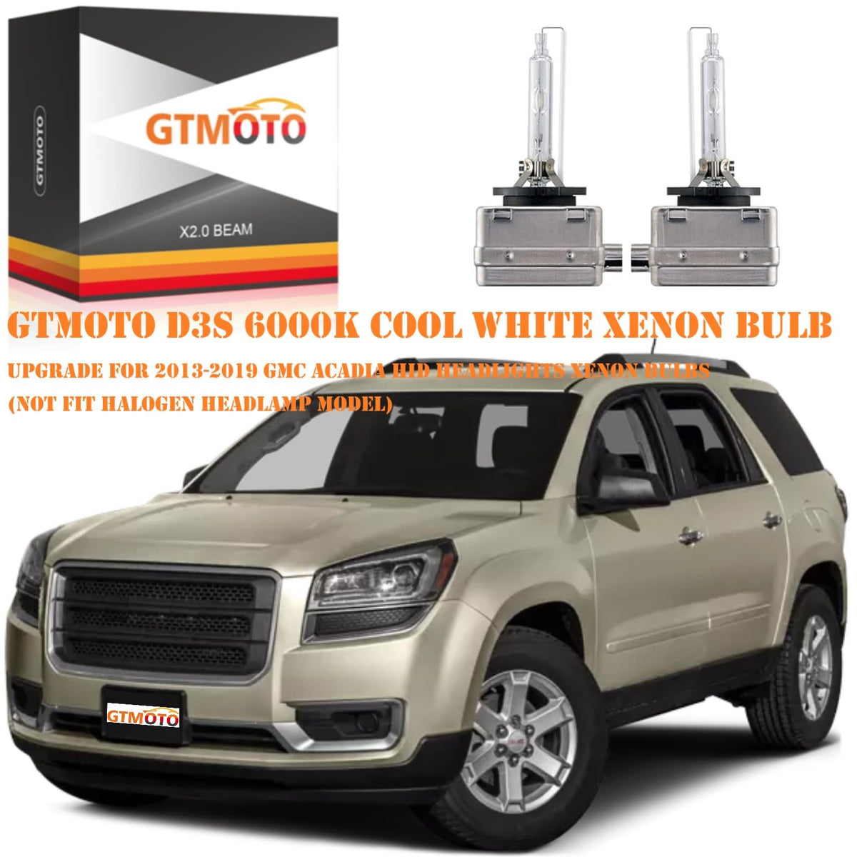 GTMOTO printed label and specs showing model and compatibility
