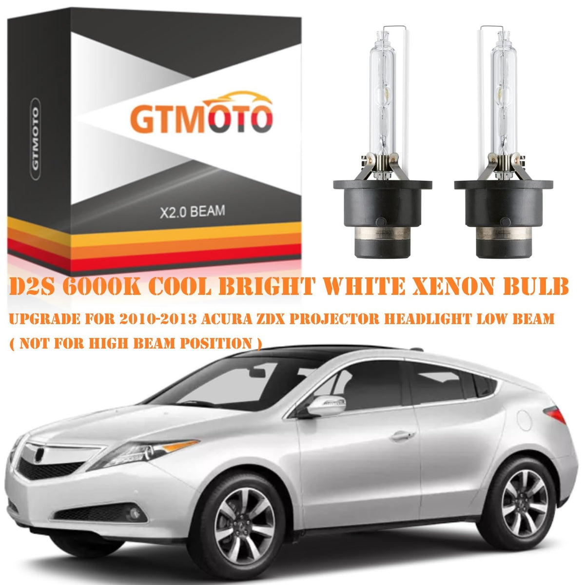 GTMOTO label and markings showing D2S specs for correct bulb verification