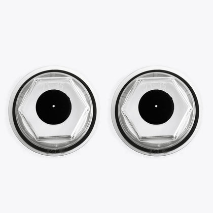 gtpartes front view of two oil bath caps showing fit and finish benefit