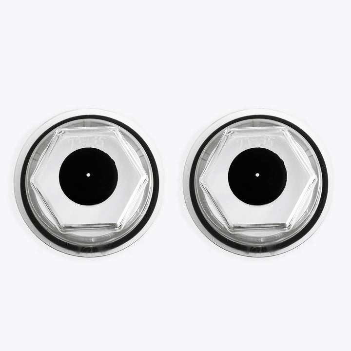 gtpartes front view of two oil bath caps showing fit and finish benefit