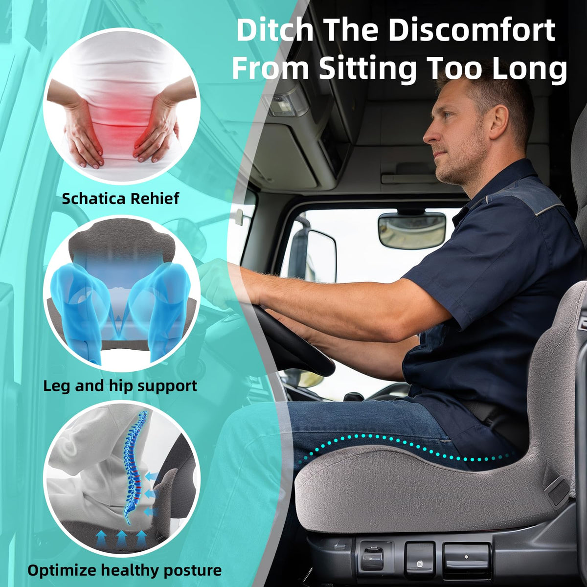 GtuiBugt lumbar pad close-up providing targeted lower-back support