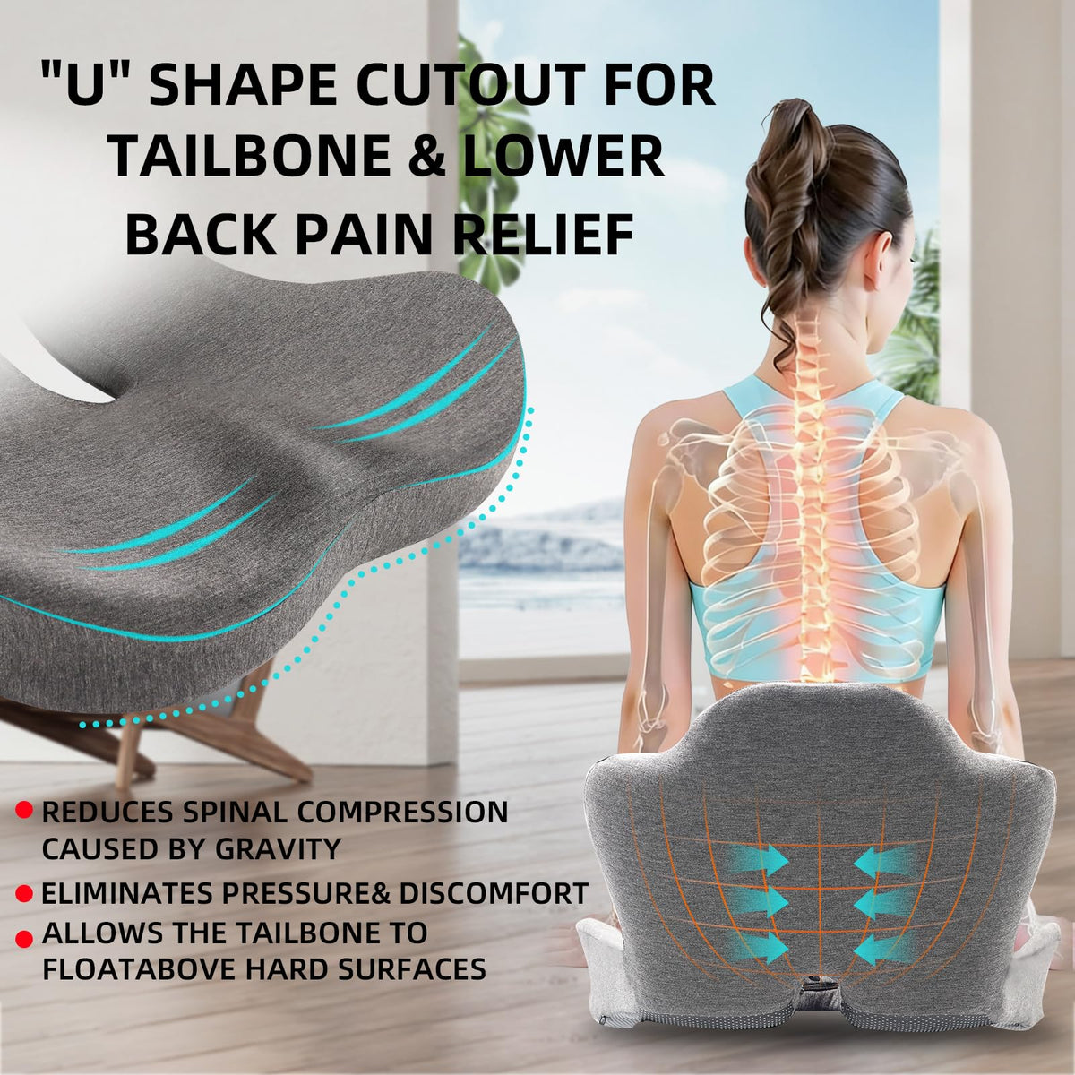 GtuiBugt cushion installed in truck seat for long-drive relief