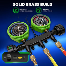 GuardFlow color-coded hoses arranged to show 60-inch length and tangle-free organization