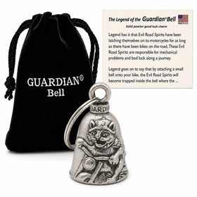 Guardian Bell cat front view showing pewter detail and decorative benefit