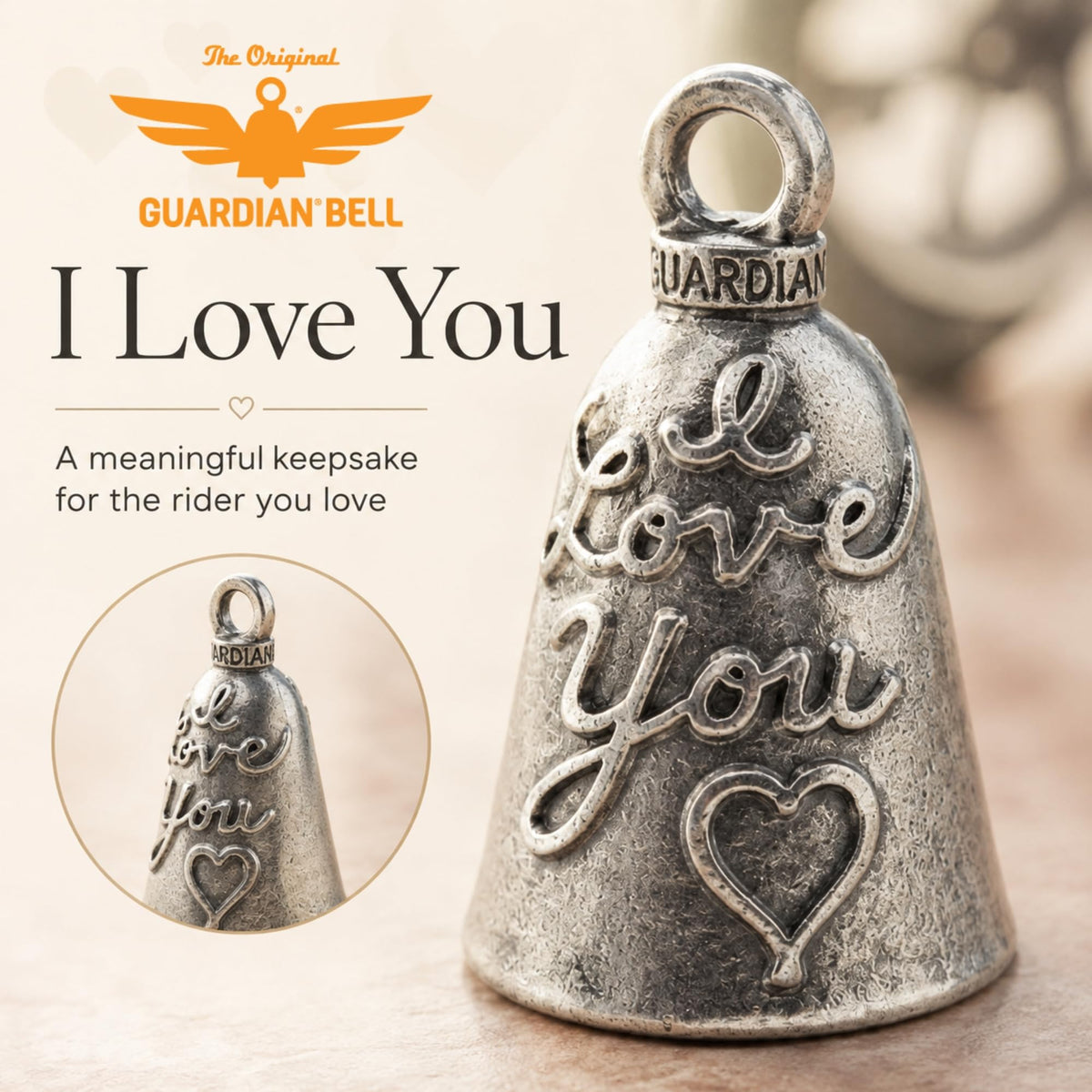 Guardian Bell next to keys for scale showing compact, travel-ready benefit