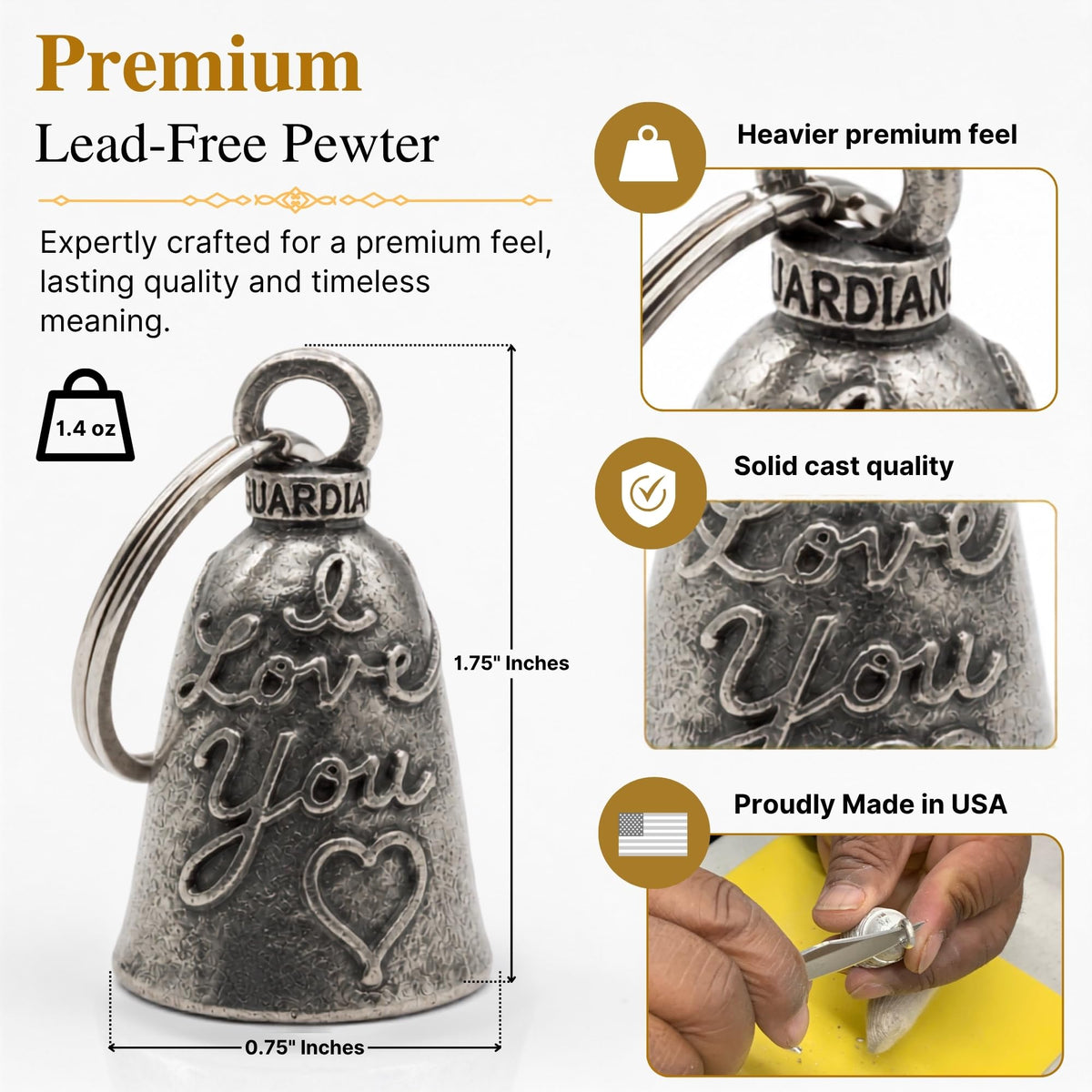 Guardian Bell side profile showing shape and durable construction advantage