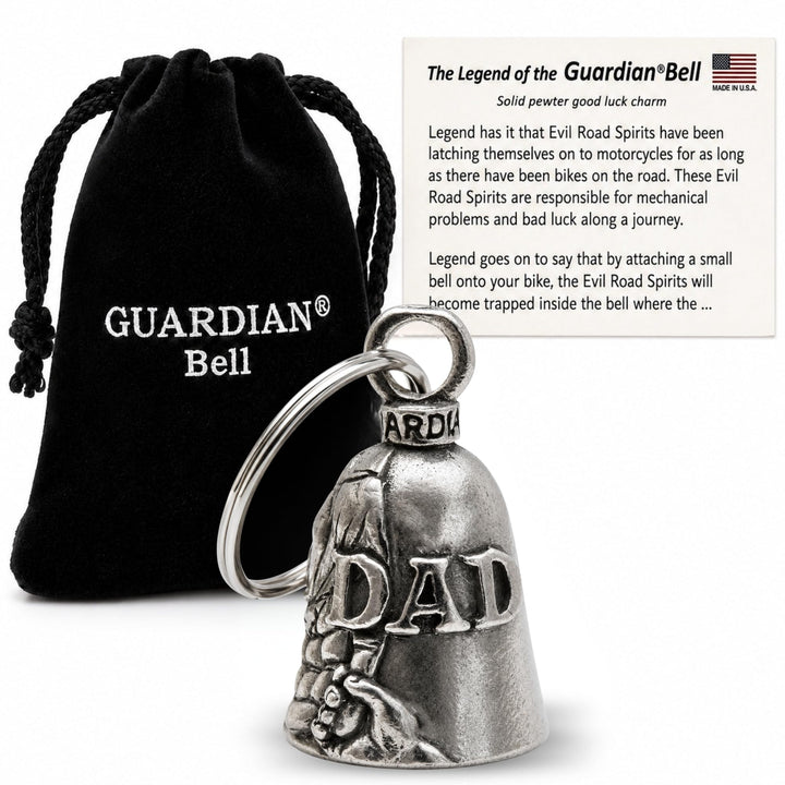 Guardian Bell front view showing engraved design and gift appeal