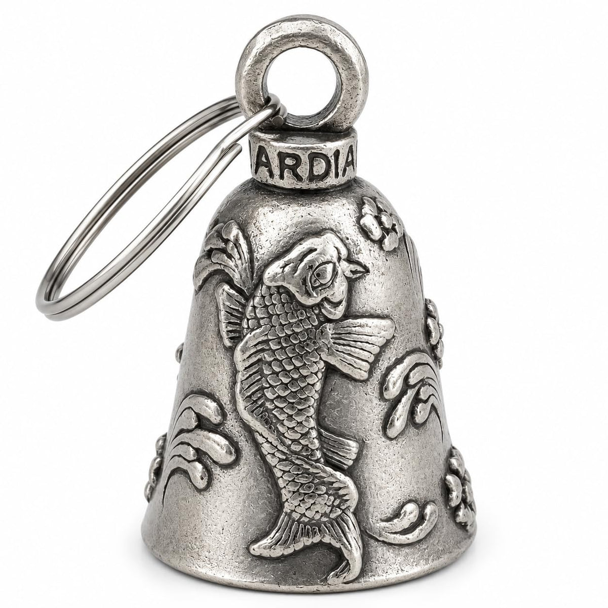 Guardian Bell koi front view showing design and polished finish for gift appeal