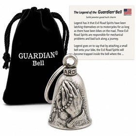 Guardian Bell praying hands front view shows clear motif and durable craftsmanship