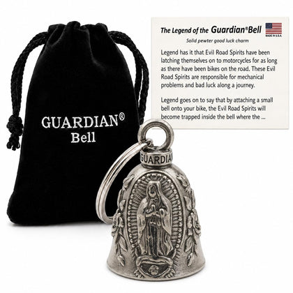 Guardian Bell front view showing Virgin Mary detail and durable finish