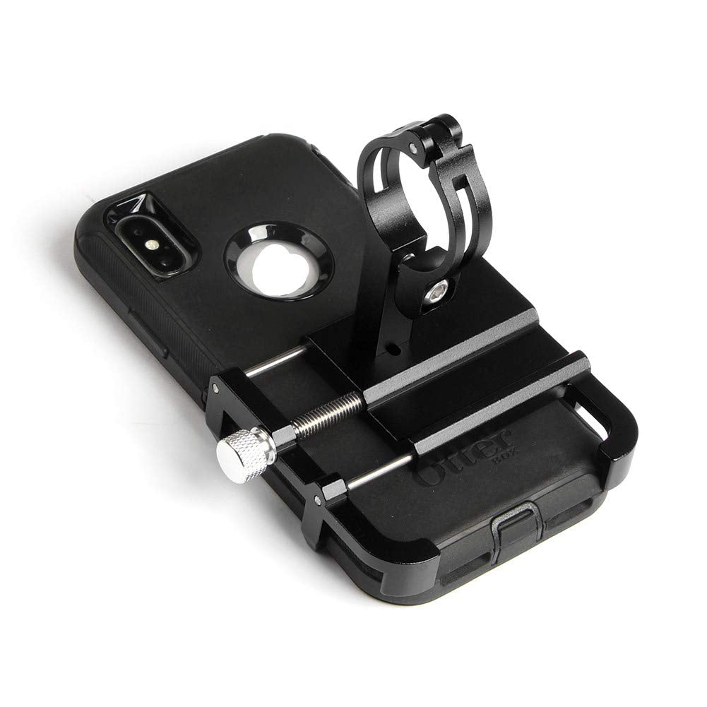 GUB mounted with OtterBox case in use demonstrating compatibility and stability