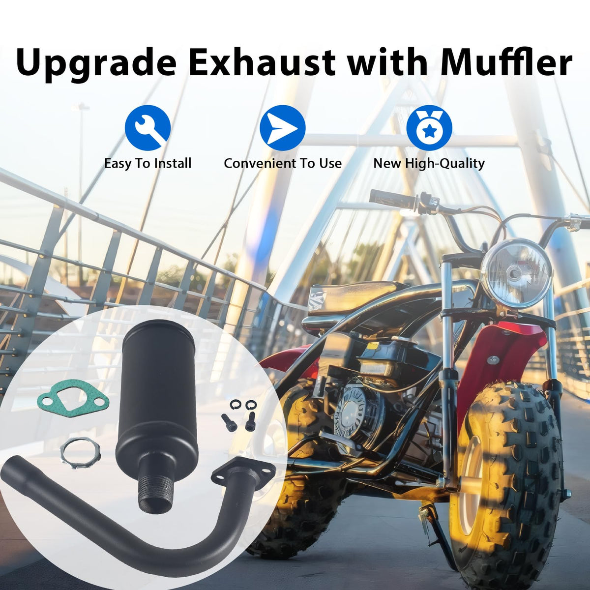 GUCIDDAK muffler threads close-up illustrating secure, leak-resistant fit