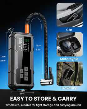 Guistekno packed in included storage bag for tidy vehicle storage